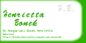 henrietta bonek business card